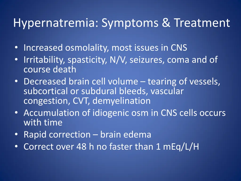 hypernatremia symptoms treatment