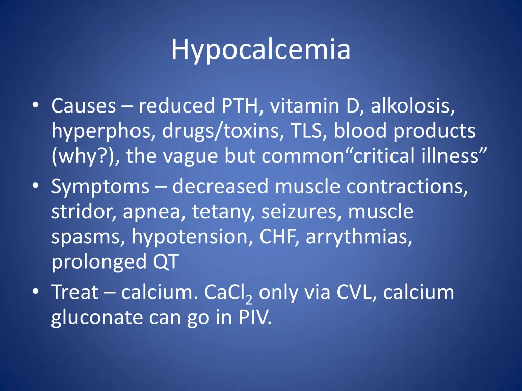 hypocalcemia