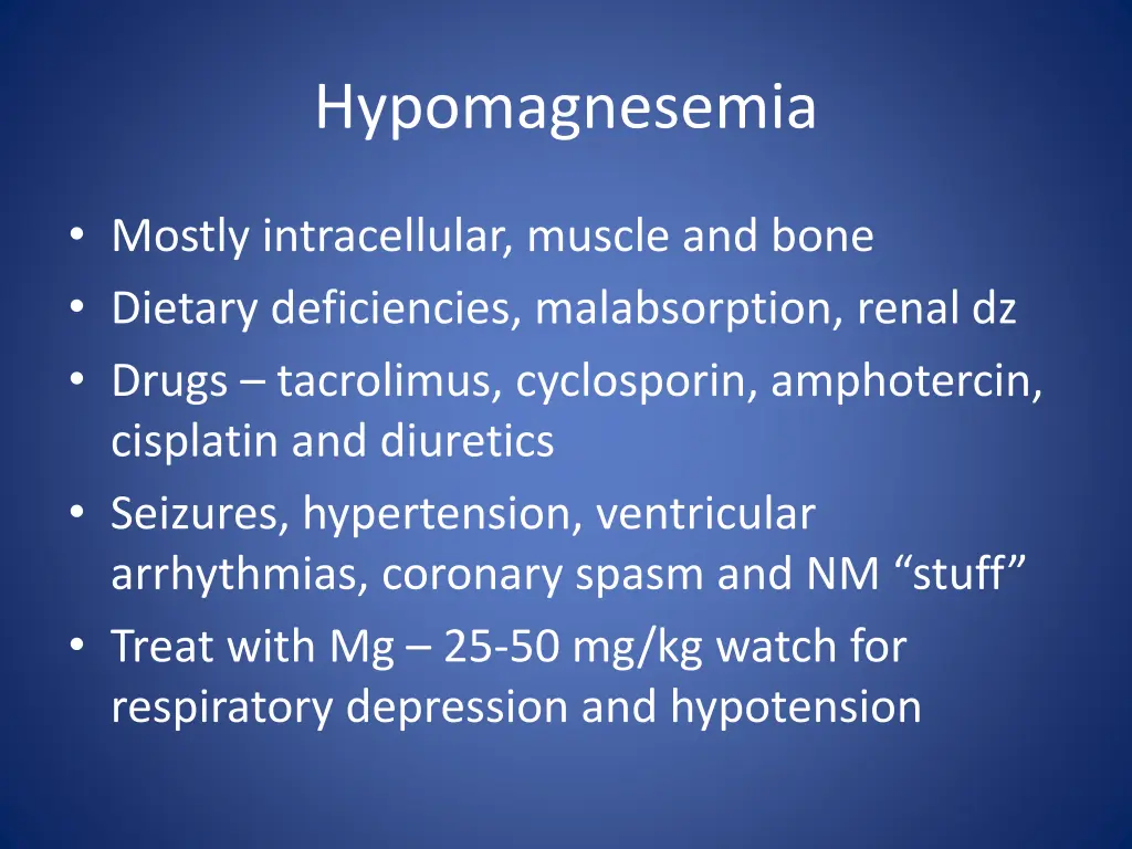 hypomagnesemia