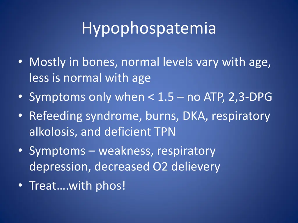 hypophospatemia