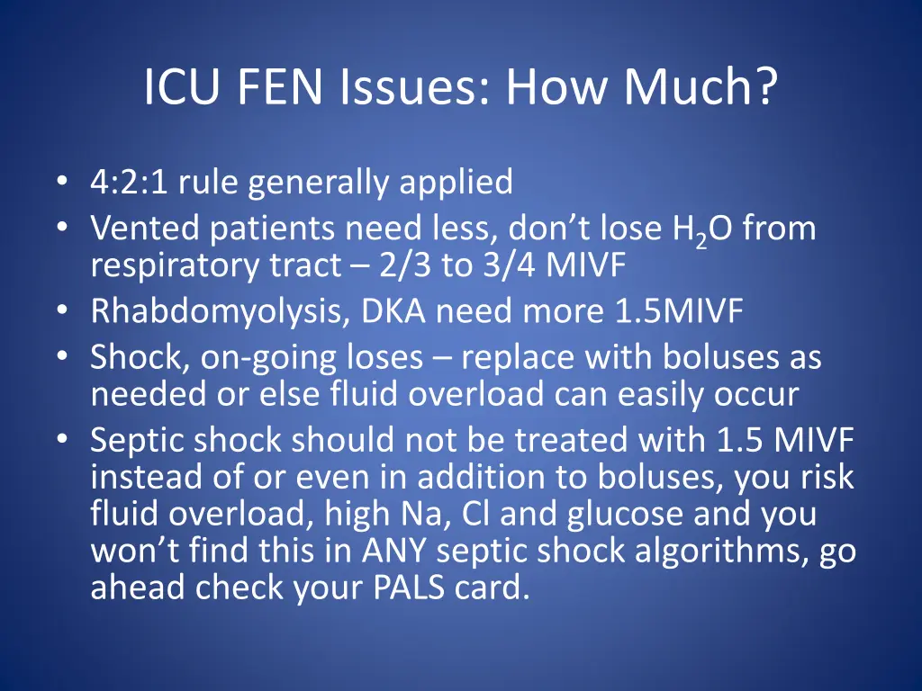 icu fen issues how much