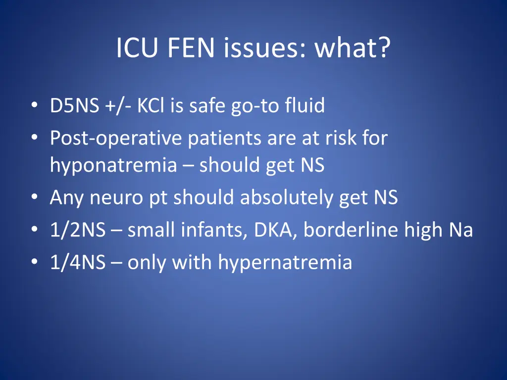 icu fen issues what