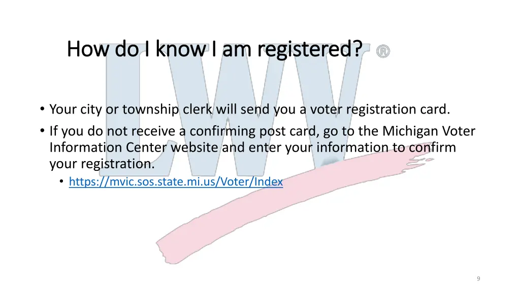 how do i know i am registered how do i know