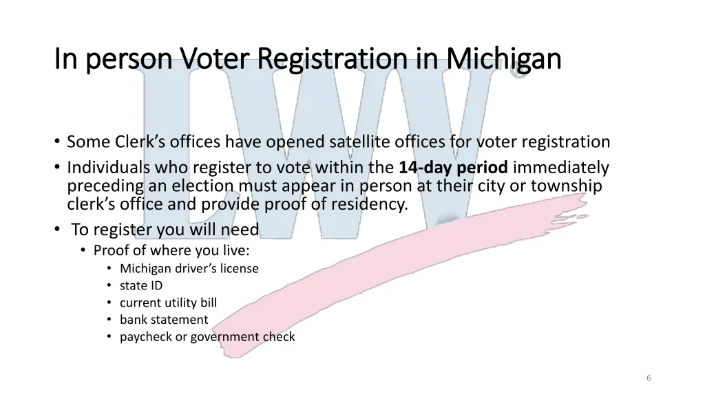 in person voter registration in michigan