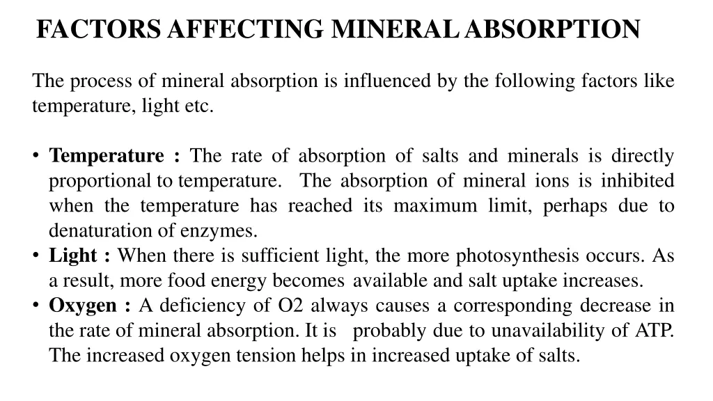 factors affecting mineral absorption