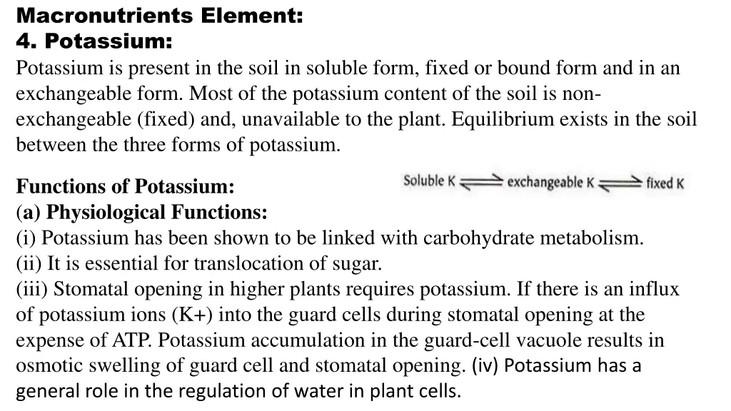 macronutrients element 4 potassium potassium