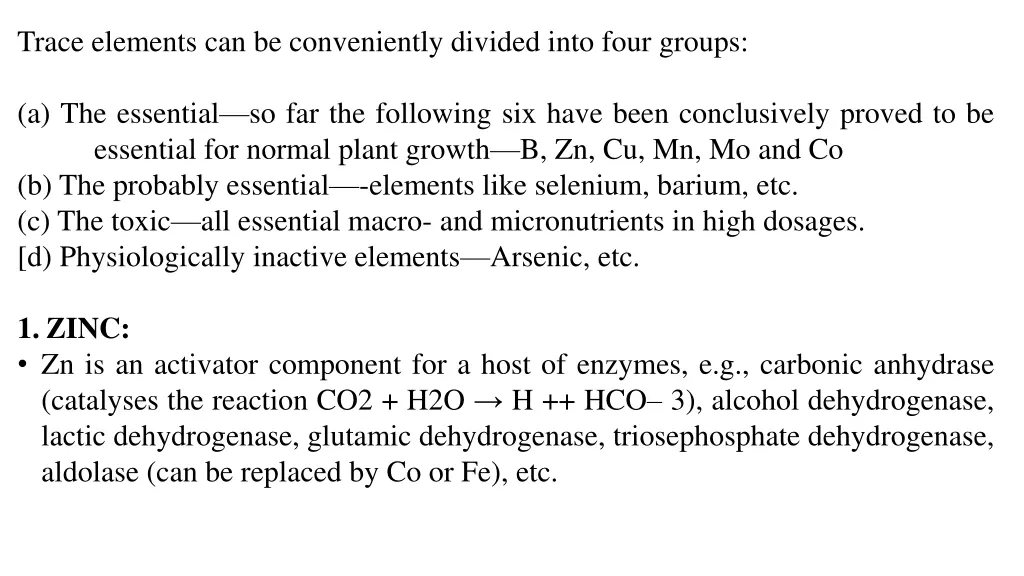 trace elements can be conveniently divided into