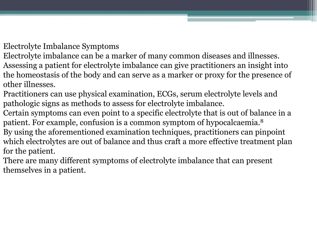 electrolyte imbalance symptoms electrolyte