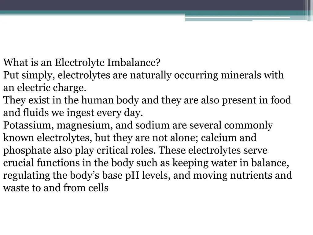 what is an electrolyte imbalance put simply