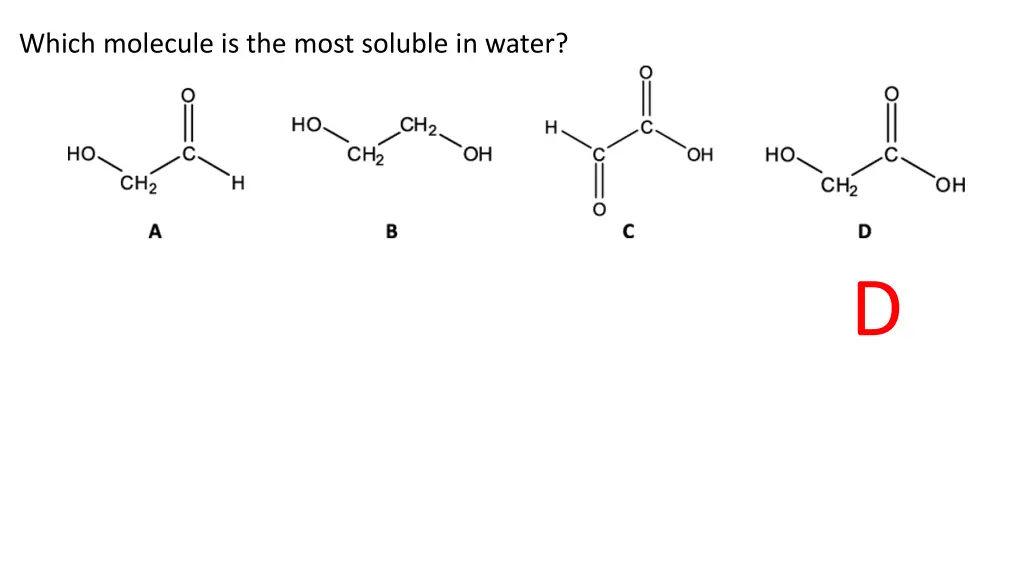 which molecule is the most soluble in water