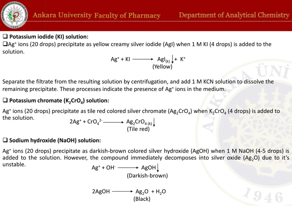 potassium iodide ki solution ag ions 20 drops