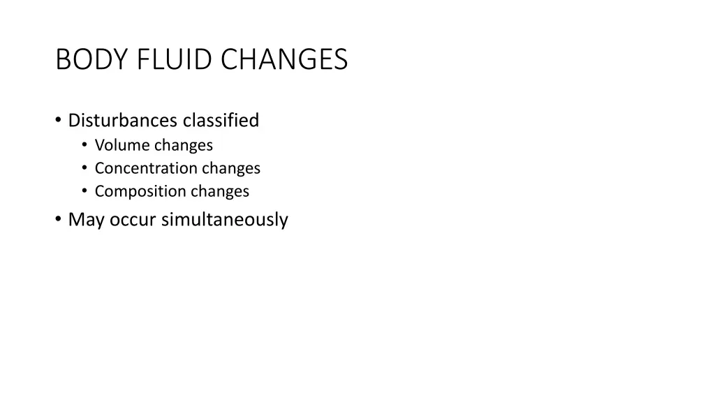 body fluid changes 1