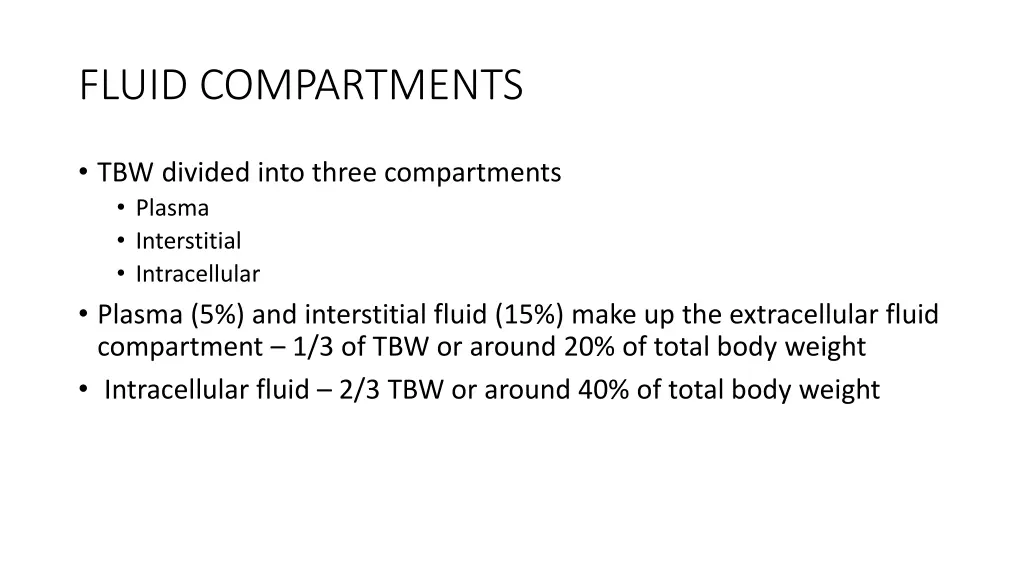 fluid compartments