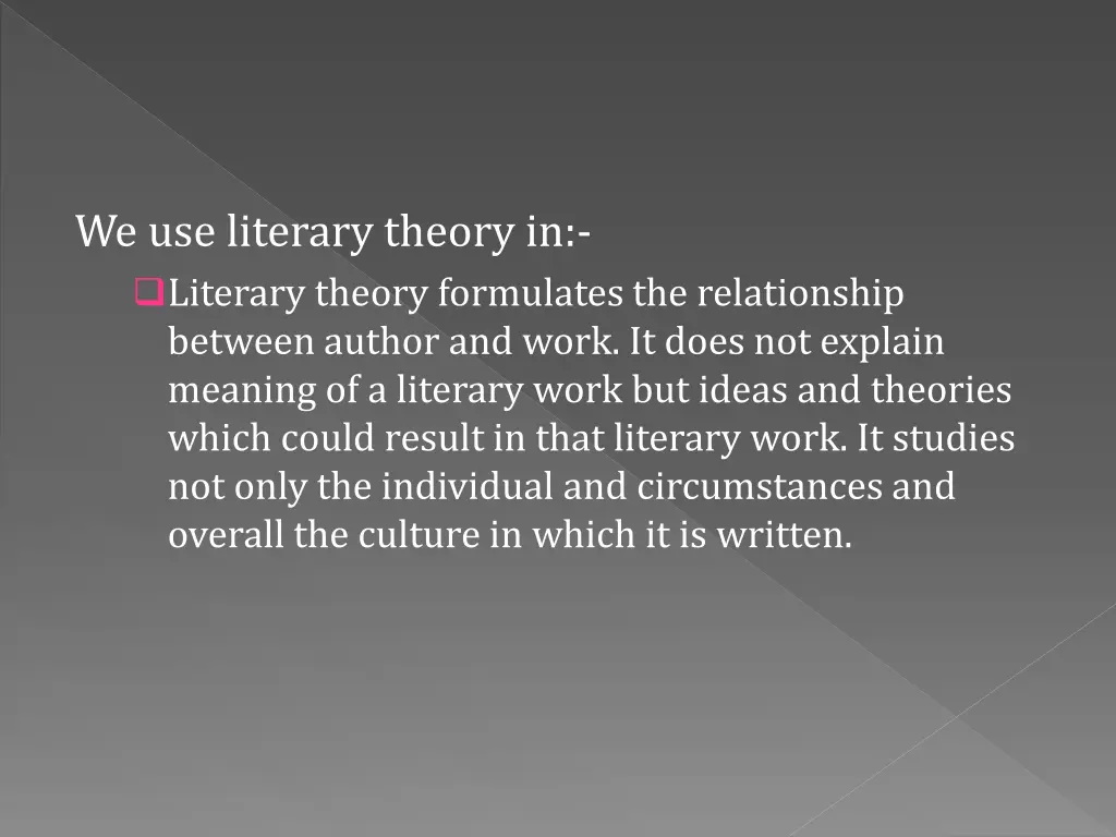 we use literary theory in literary theory