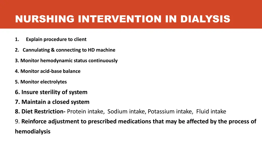 nurshing intervention in dialysis