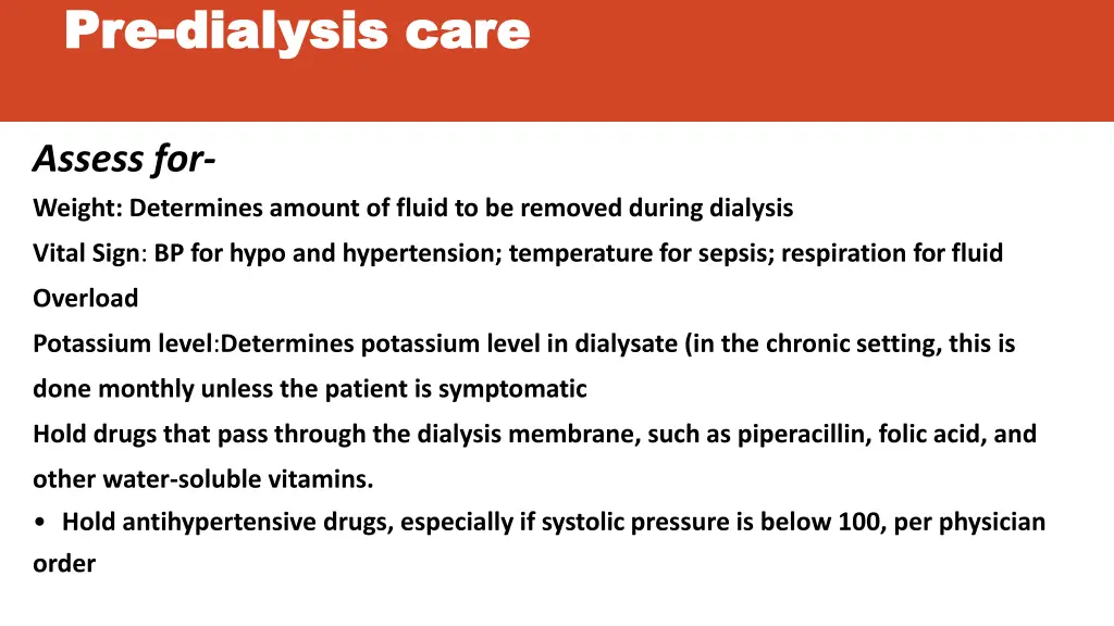 pre pre dialysis dialysis care