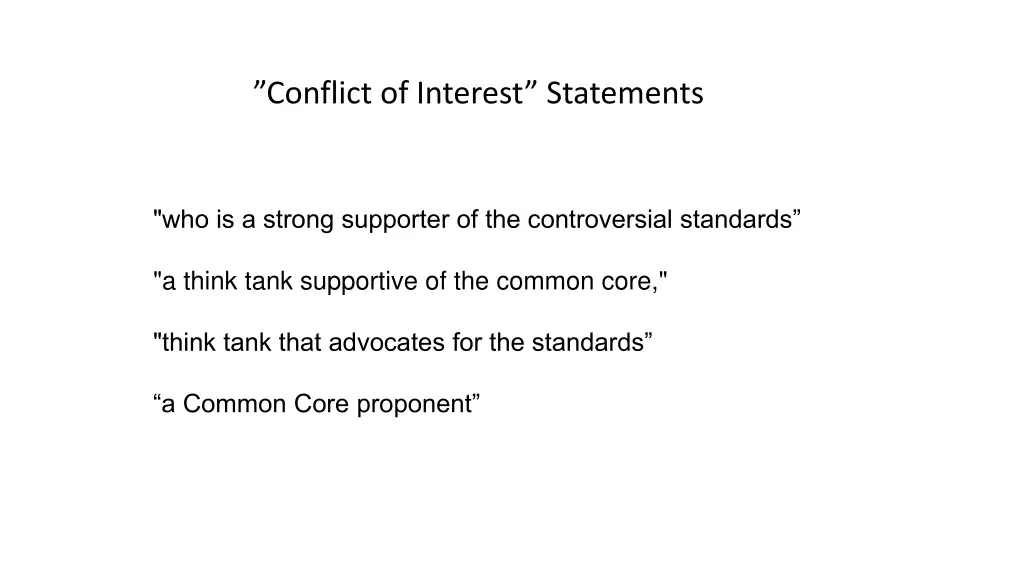 conflict of interest statements