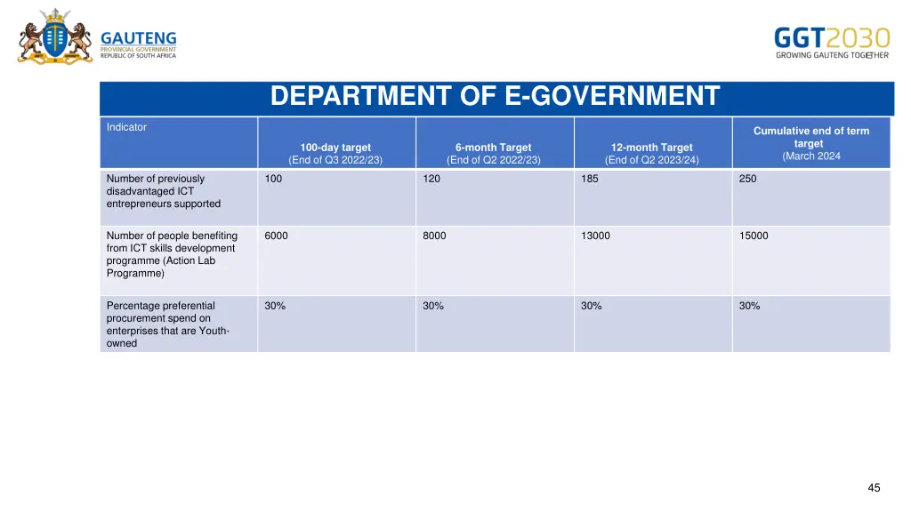 department of e government