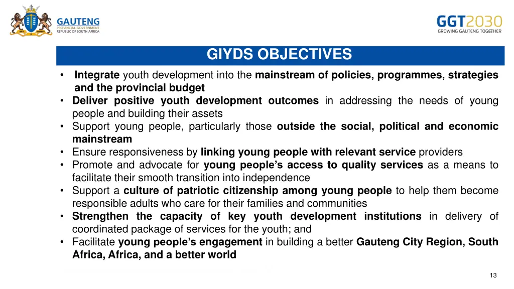 giyds objectives