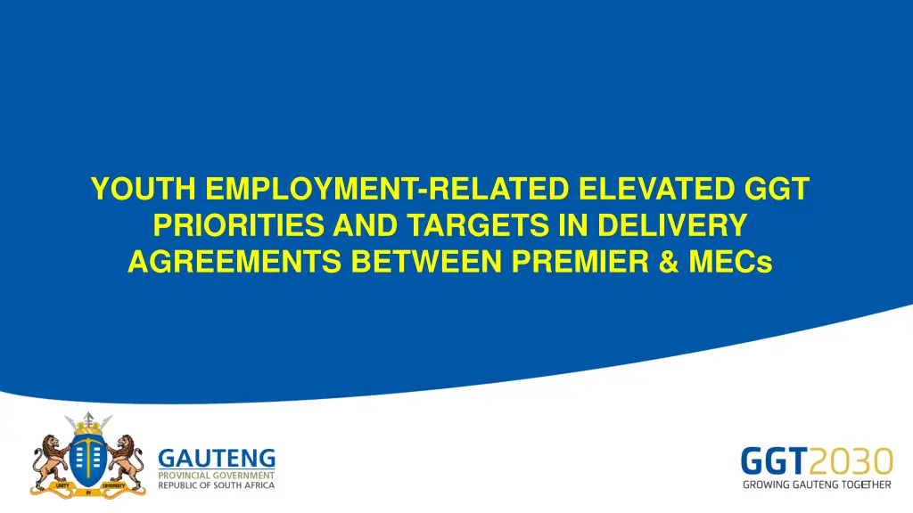 youth employment related elevated ggt priorities