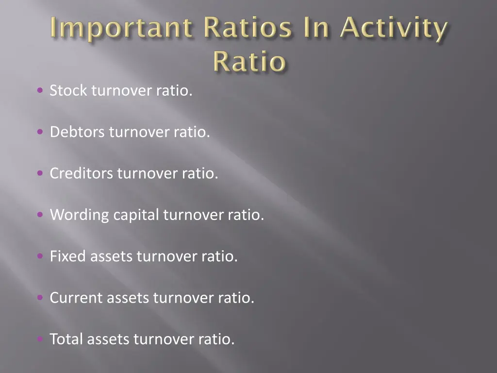 stock turnover ratio