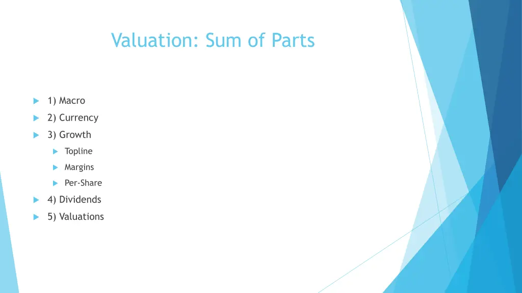 valuation sum of parts