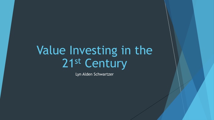 value investing in the 21 st century