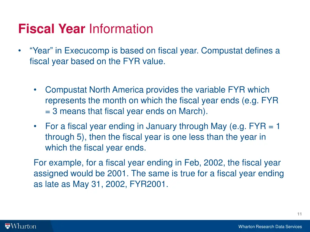 fiscal year information