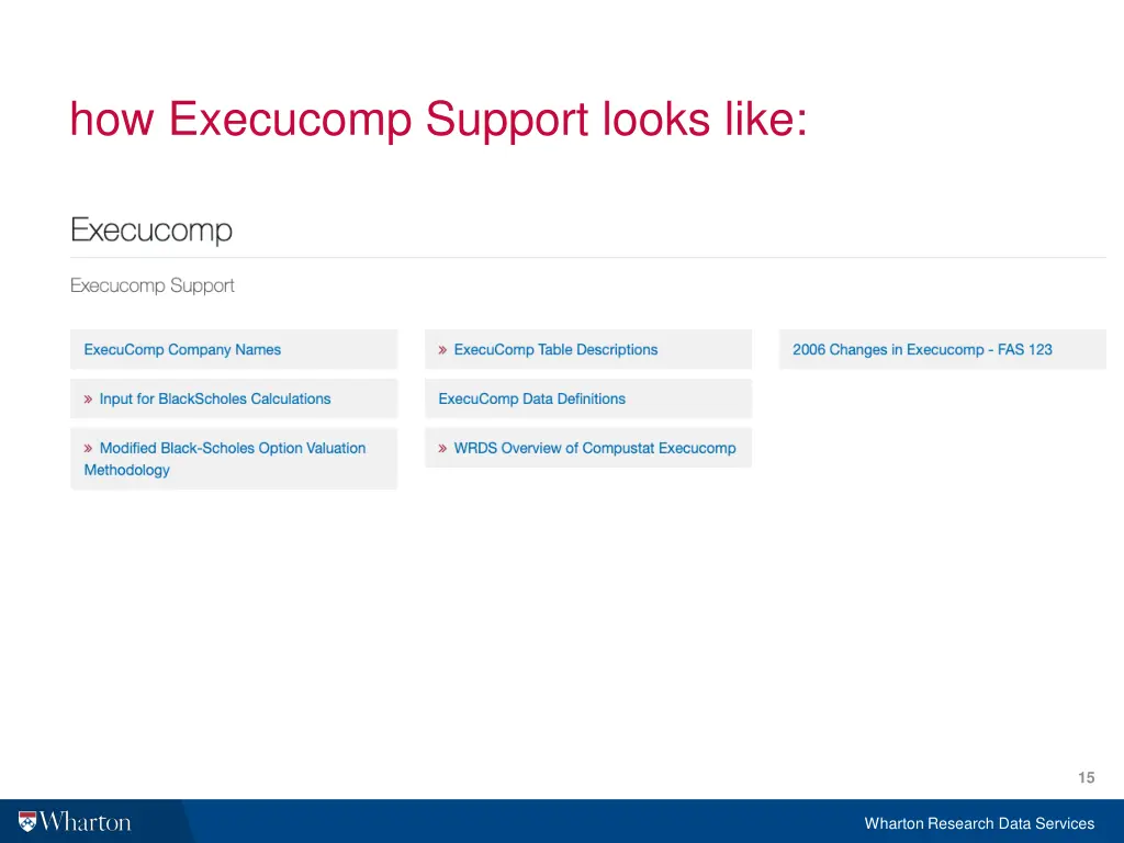 how execucomp support looks like