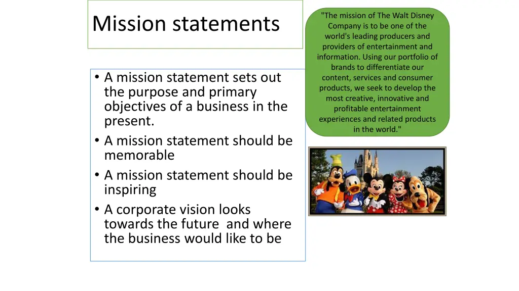 the mission of the walt disney company