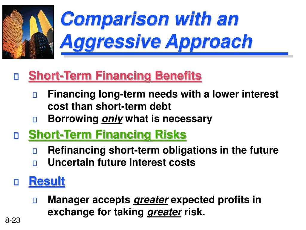 comparison with an aggressive approach