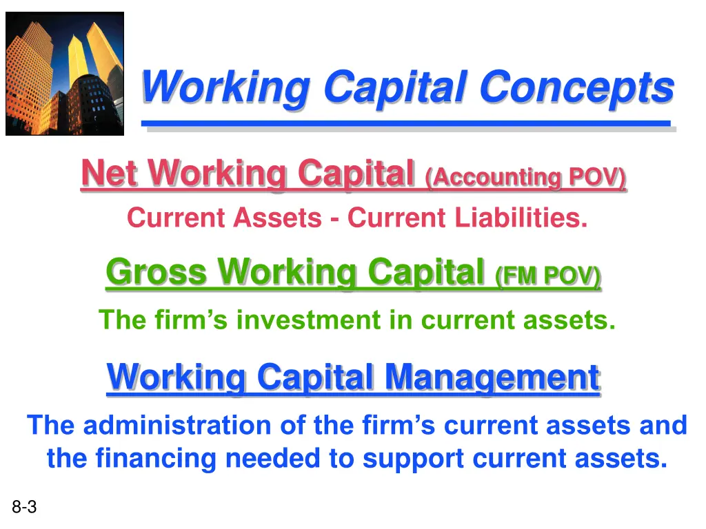 working capital concepts