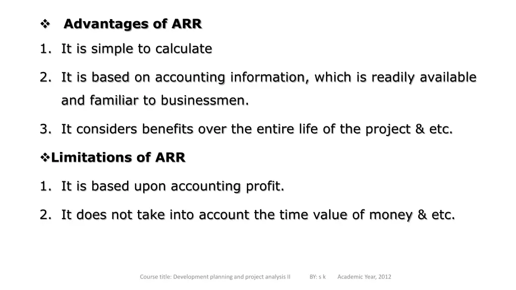 advantages of arr