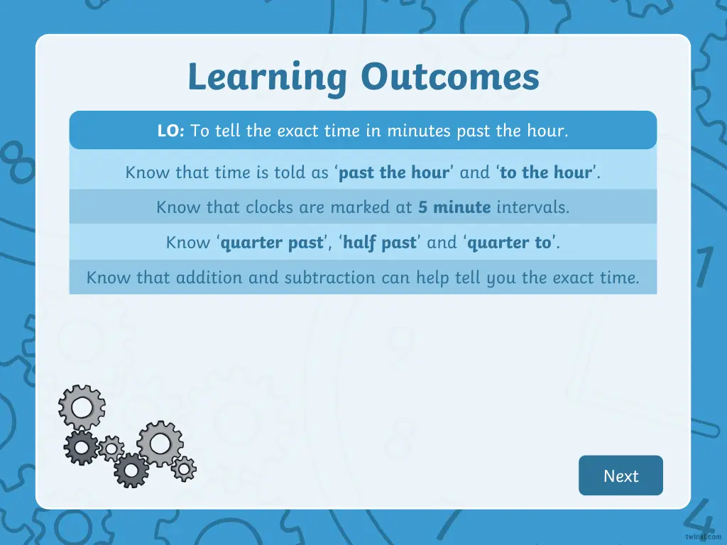 learning outcomes