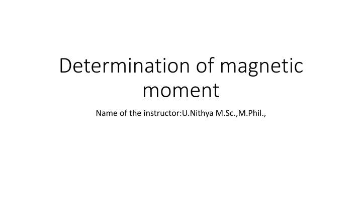 determination of magnetic moment