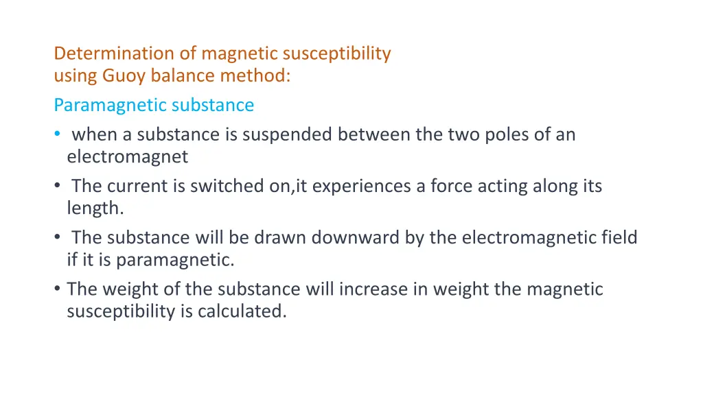 determination of magnetic susceptibility using