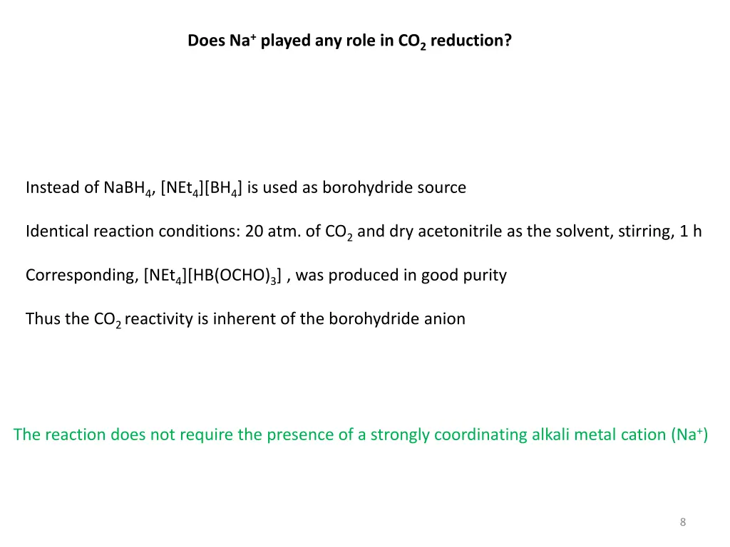 does na played any role in co 2 reduction