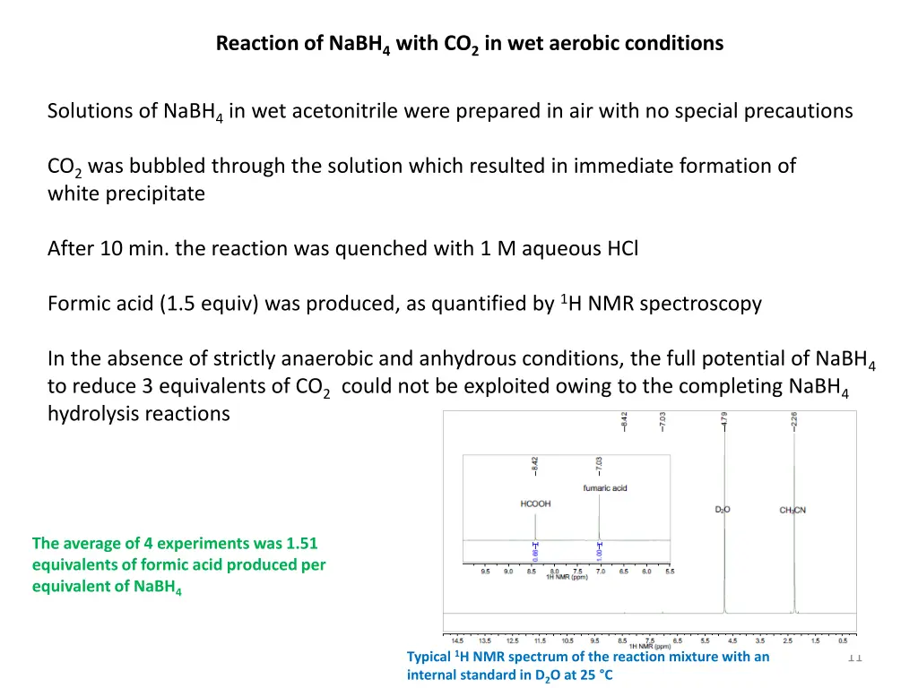 reaction of nabh 4 with co 2 in wet aerobic