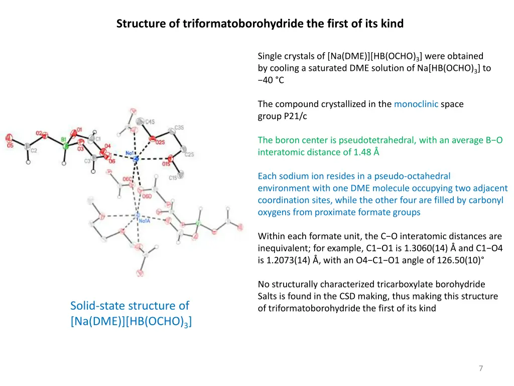 structure of triformatoborohydride the first