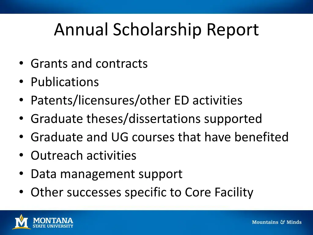 annual scholarship report