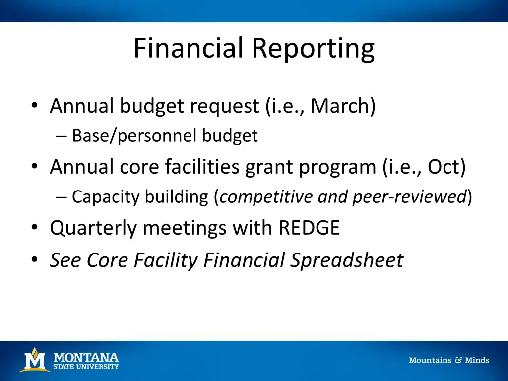 financial reporting