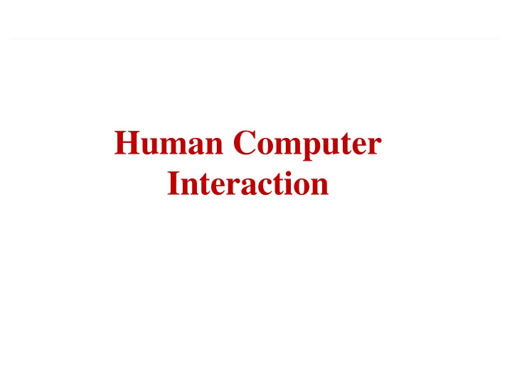 human computer interaction