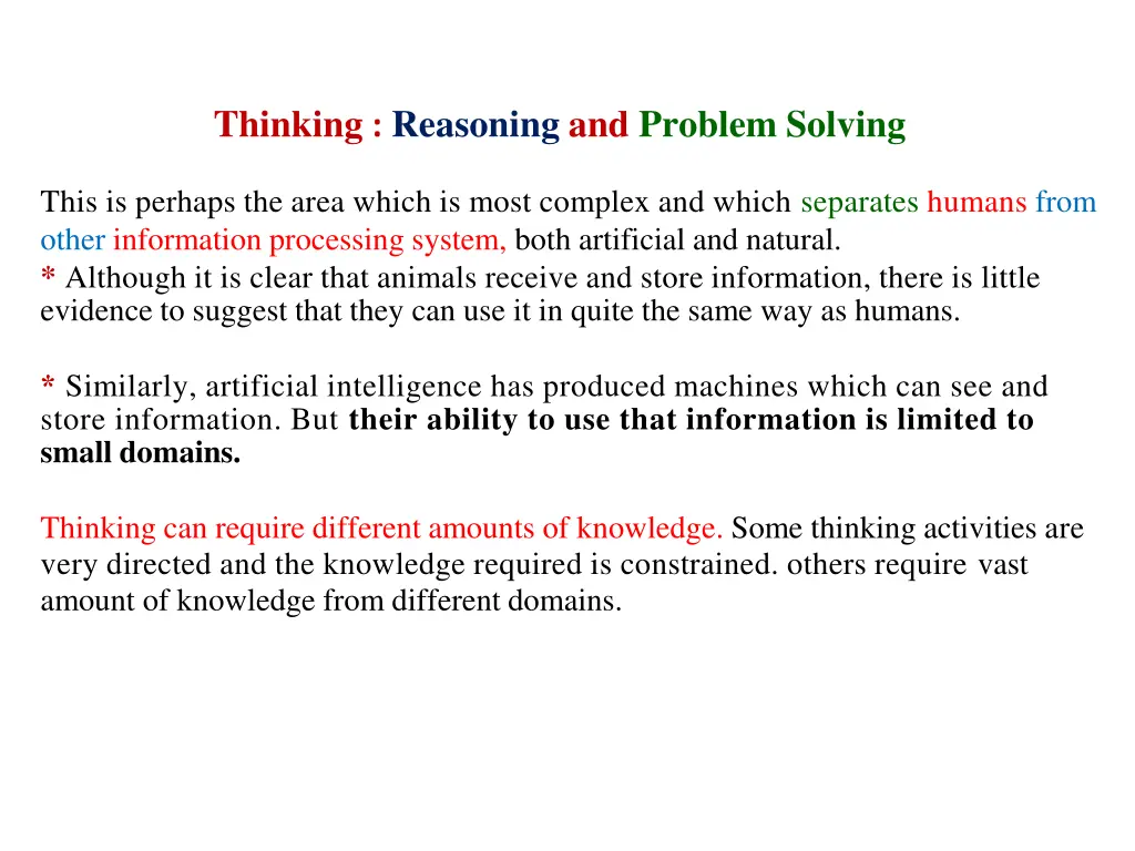 thinking reasoning and problem solving