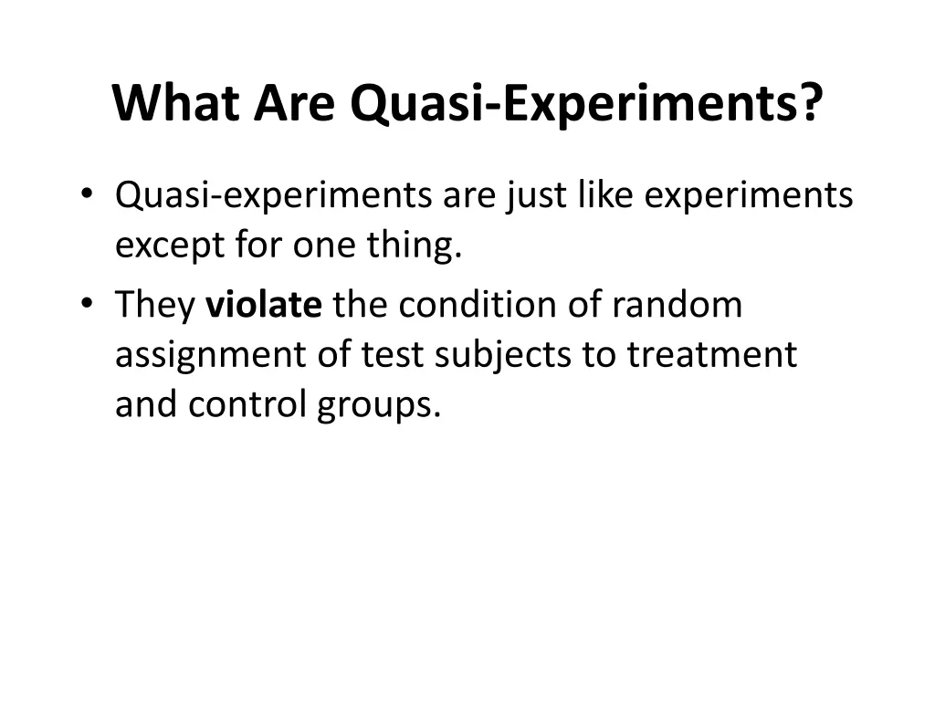 what are quasi experiments