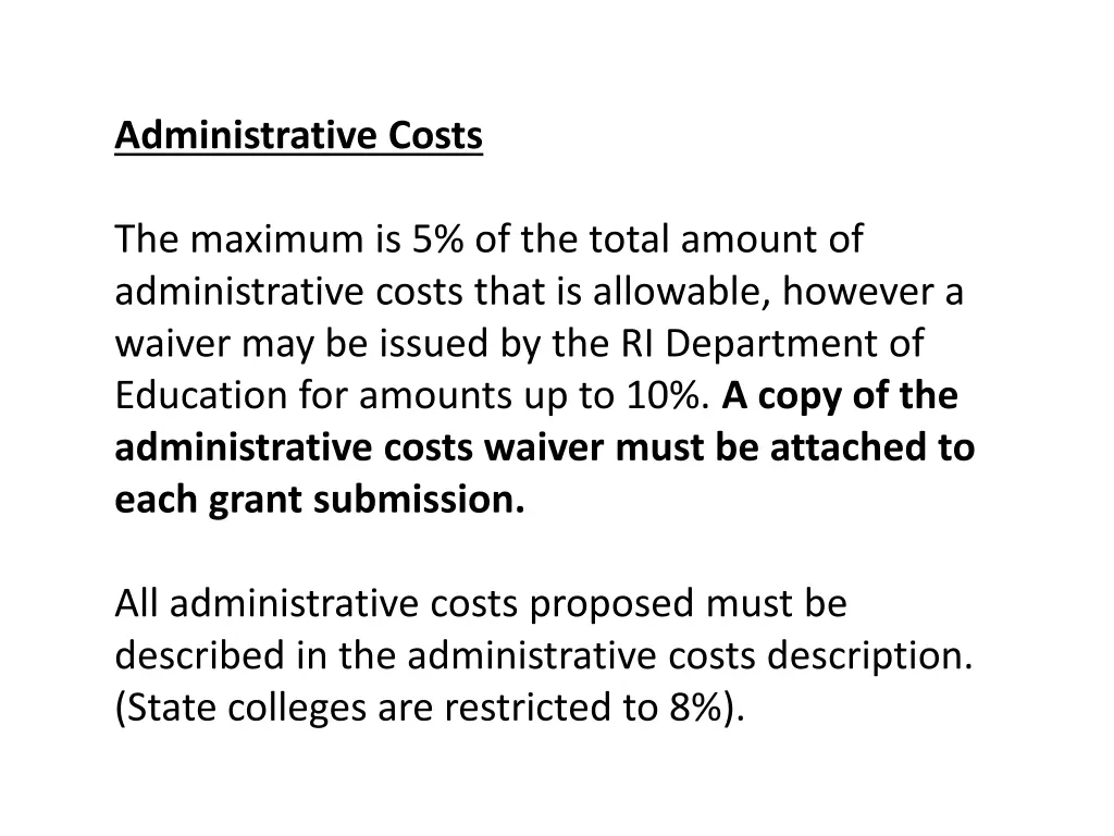 administrative costs 1