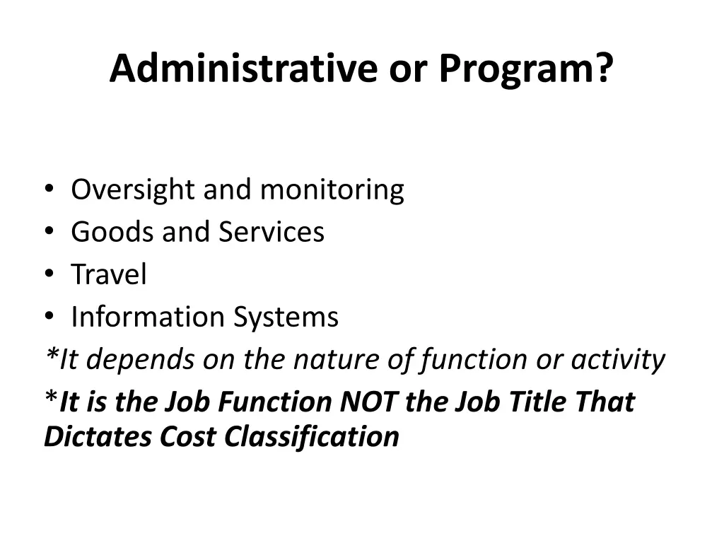 administrative or program