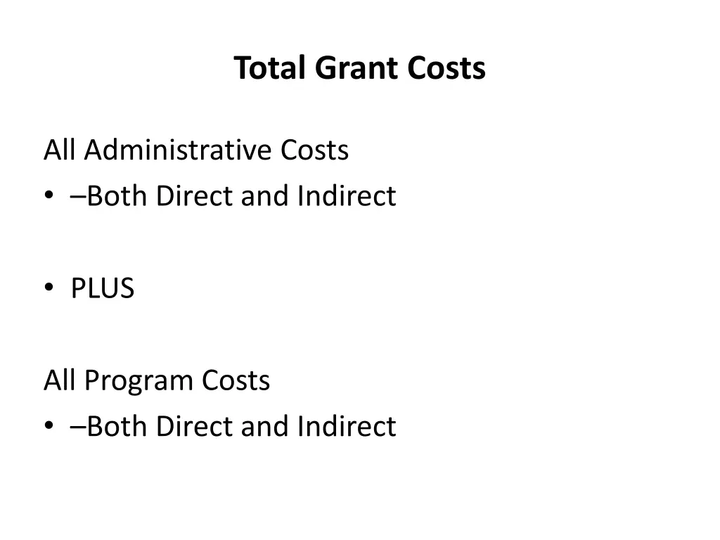 total grant costs