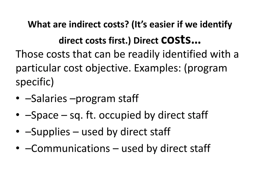 what are indirect costs it s easier