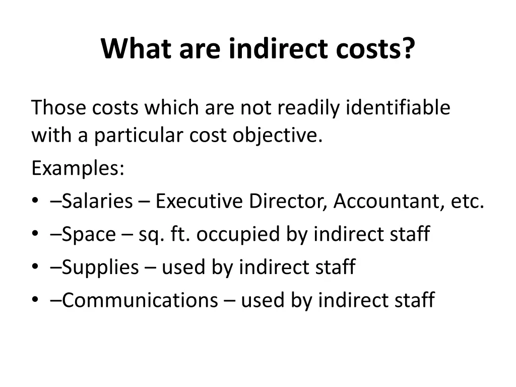 what are indirect costs