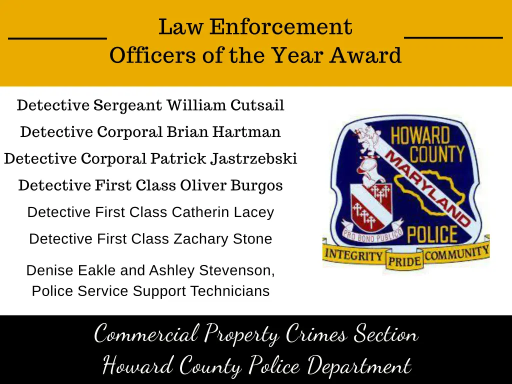 law enforcement officers of the year award